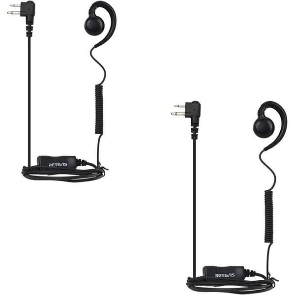 Retevis Walkie Talkie Hörlurar med Mikrofon, Retraktabel Spole med 2 Pin, För Motorola CP040 CP140 GP300 MAG One A8 HYT TC500