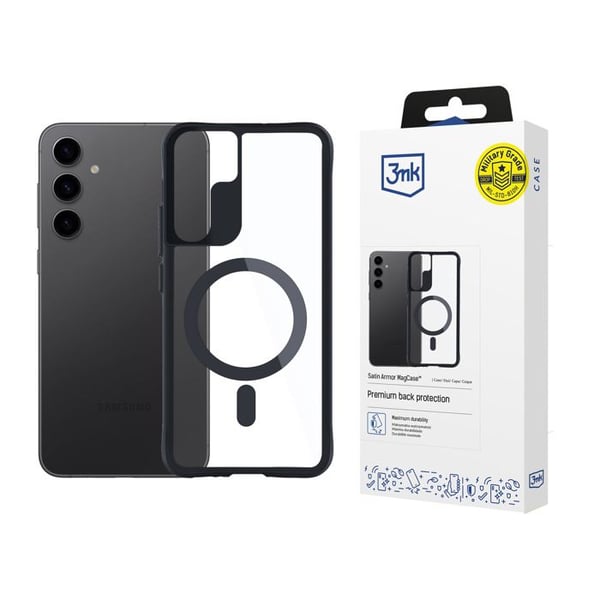 Skal - 3MK PROTECTION - Satin Armor - Samsung Galaxy S24 - Sort - Robust beskyttelse