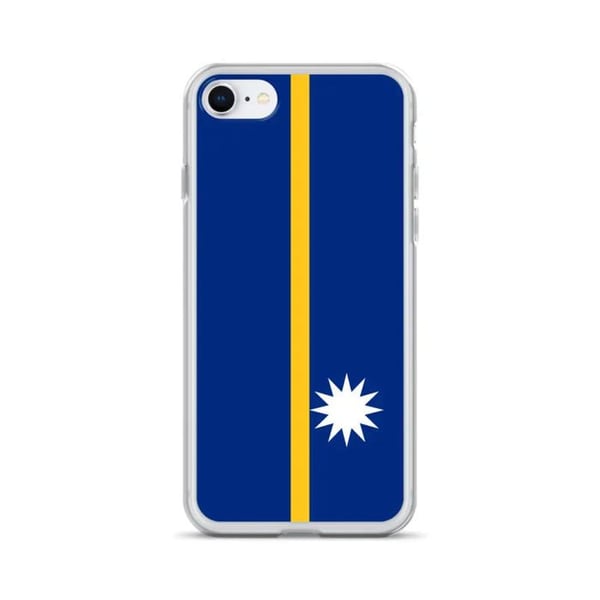 Mobilskal – Nauru Flagga – Kompatibel med iPhone 8 – Mjuk Fodral – Slitstark och Stötsäker - Silikon - Pixelforma
