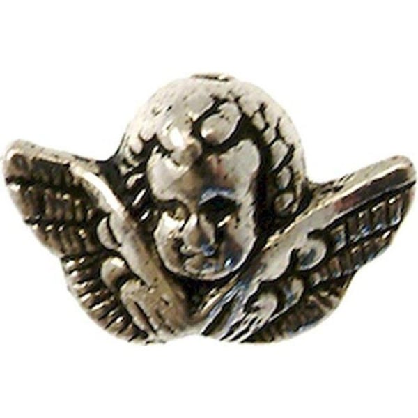 MégaCréa - Metallpärla ängel 20x13 mm Silverfärgad (10 stycken)