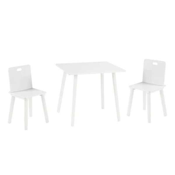 ROBA Bordsset + 2 stolar för barn - Sittset - 3 delar - Vitlackerade massiva träben