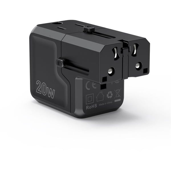 Rejse vægoplader - Chotech PD20W - 1× USB-A - 1× USB-C - Beskyttelse mod overspænding
