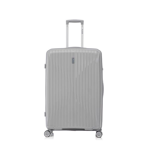 Stort resväska 75cm i bruståligt polypropen | CELIMS SkyCruiser resväska | TSA-lås | 8 hjul 360 | Grå