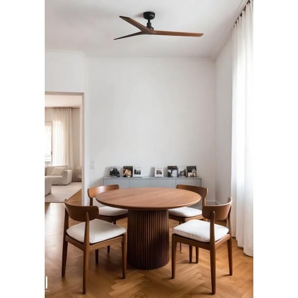 Takfläkt - FARO BARCELONA - KLIM M - Ø125 cm - Utan ljus - 6 hastigheter - Valnötsblad