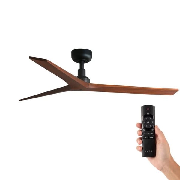 Takfläkt - FARO BARCELONA - KLIM M - Ø125 cm - Utan ljus - 6 hastigheter - Valnötsblad