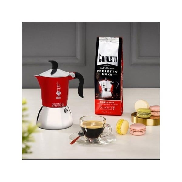 Cafetera Italiana Bialetti Fiammetta Induktion 4 koppar 0,18L aluminium färger röd-svart