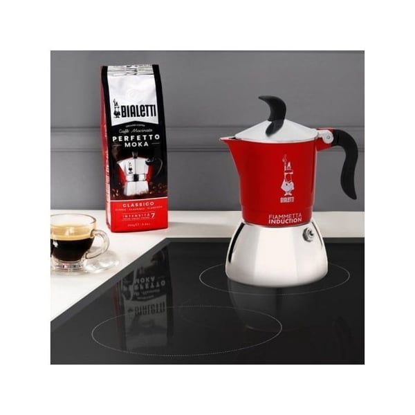 Cafetera Italiana Bialetti Fiammetta Induktion 4 koppar 0,18L aluminium färger röd-svart