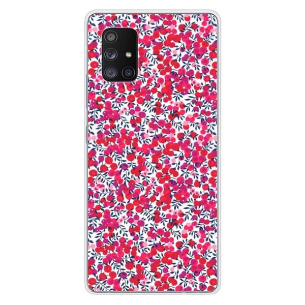 1001Coques - Silikonfodral kompatibelt med Samsung Galaxy A71 5G - Liberty Wiltshire röd mönster - Originaldesign tryckt i Frankrike