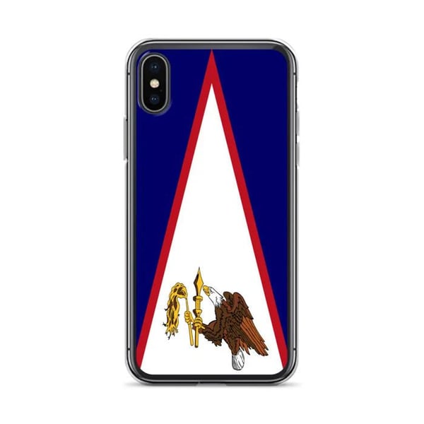 Telefonfodral – Amerikanska Samoa-flaggan – Kompatibel med iPhone XS Max – Mjukt fodral – Slitstarkt och stötsäkert - Silikon - Pixelforma