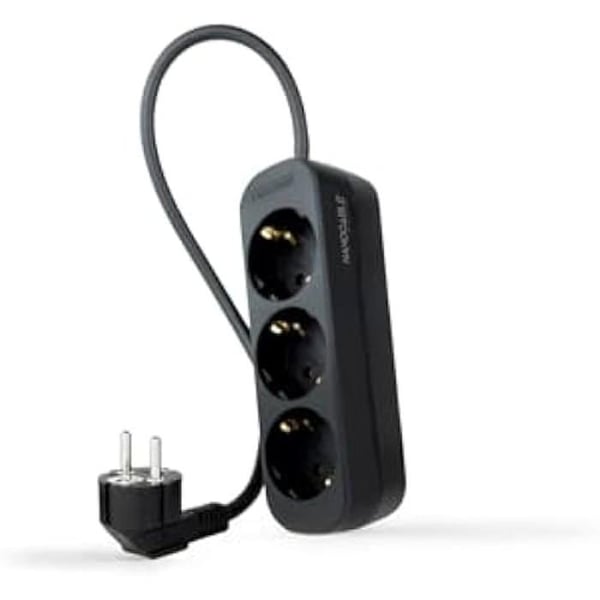 NANOCABLE 10.38.0003-NS-BK - Eldosa med 3 uttag, 1,4 m, Svart