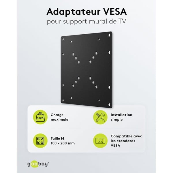 VESA-adapter - GOOBAY - 10''-32'' - Svart - Stål - Svängbar