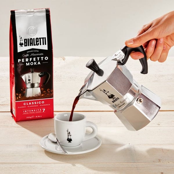 Kaffekanna - BIALETTI - Moka Express - För alla spisar utom induktion - 18 koppar - 810 ml - Rostfritt stål