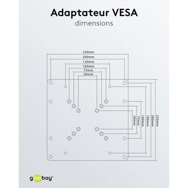 VESA-adapter - GOOBAY - 10''-32'' - Svart - Stål - Svängbar