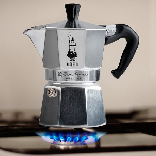 Kaffekanna - BIALETTI - Moka Express - För alla spisar utom induktion - 18 koppar - 810 ml - Rostfritt stål