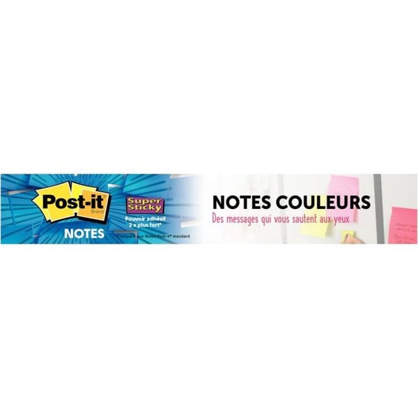 Bloc-notes - POST-IT - Färger Rio - 76 x 76 mm - Paket med 6 - Super Sticky
