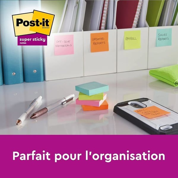 Bloc-notes - POST-IT - Färger Rio - 76 x 76 mm - Paket med 6 - Super Sticky