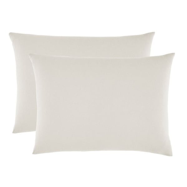 Set med 2 st "Drift" ren bomull färgade tvättade örngott 57 trådar/cm² alla storlekar - Ecru - Örngott 50 x 70 cm x 2