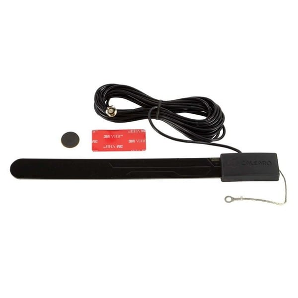 Antenna på glas DVB-T - F-plugg 5V - Spökmatare - Svart - Montering glas/plast/fiber