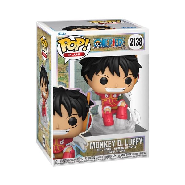 Vinylfigur - FUNKO - POP Plus: One Piece - Monkey D. Luffy - 9 cm - Genomskinlig snurrbas