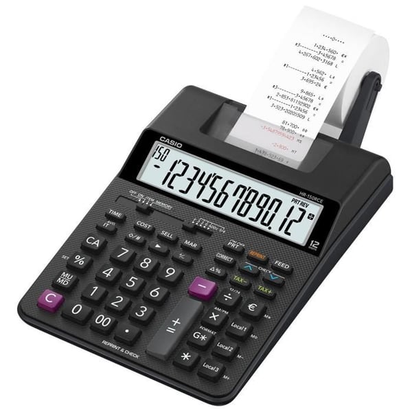 Utskriftsräknare - CASIO - HR150 RCE - Svart - Semiprofessionell - Batteri