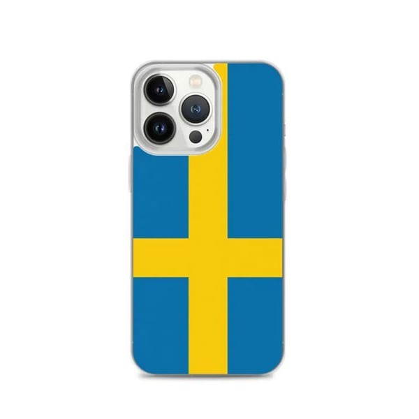Telefonfodral – Sveriges flagga – Kompatibel med iPhone 13 Pro – Mjuk skal – Hållbar och stötresistent - Silikon - Pixelforma