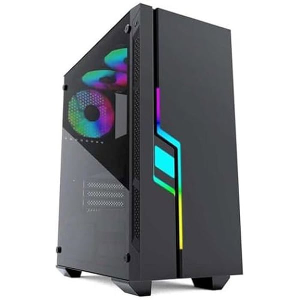 ATX-chassi - GEMBIRD - Fornax 2000 - RGB LED-belysning - Svart - Semitorn
