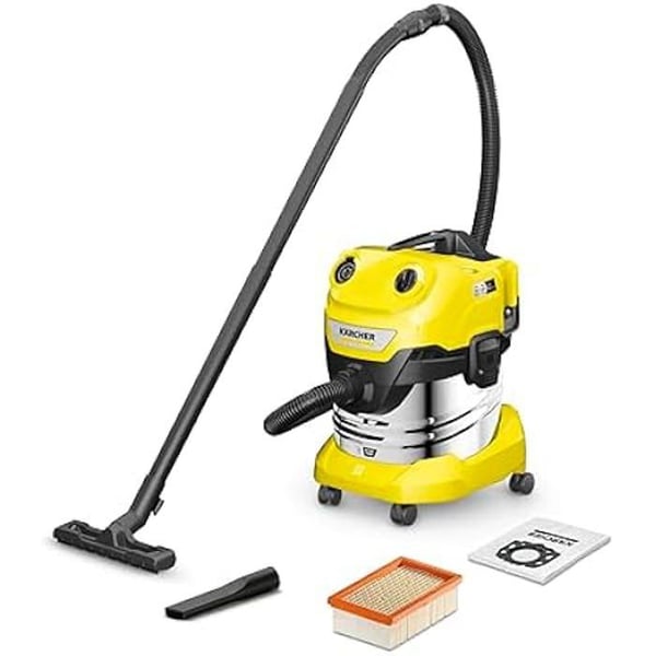 Grovrengöringsmaskin - KÄRCHER - WD 4-18 S Dual V-20/22 - Motor 36 V - Stålbehållare 20 l - Tillbehör ingår