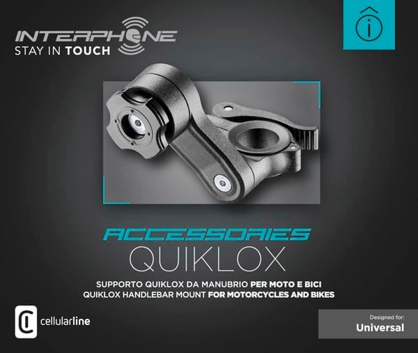 Telefonstöd - INTERPHONE - SMQUIKLOXHANDLEBAR - Universell - Modulär - Snabbkoppling