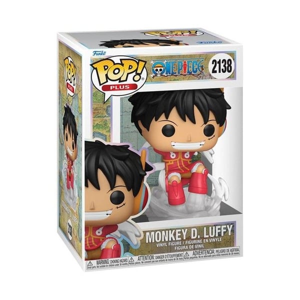 Vinylfigur - FUNKO - POP Plus: One Piece - Monkey D. Luffy - 9 cm - Genomskinlig snurrbas