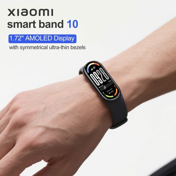 Xiaomi Smart Band 10 — Smartklocka AMOLED 1,72" Svart, 21 dagars batteritid, 5 ATM