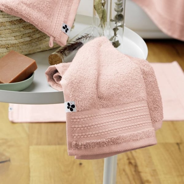 Gästhandduk "Garance" 30 x 50 cm / 100% Ekologisk Bomull / 600 gr/m² l'Effet Papillon - Garance Rosa Puder - Garance Rosa Puder -