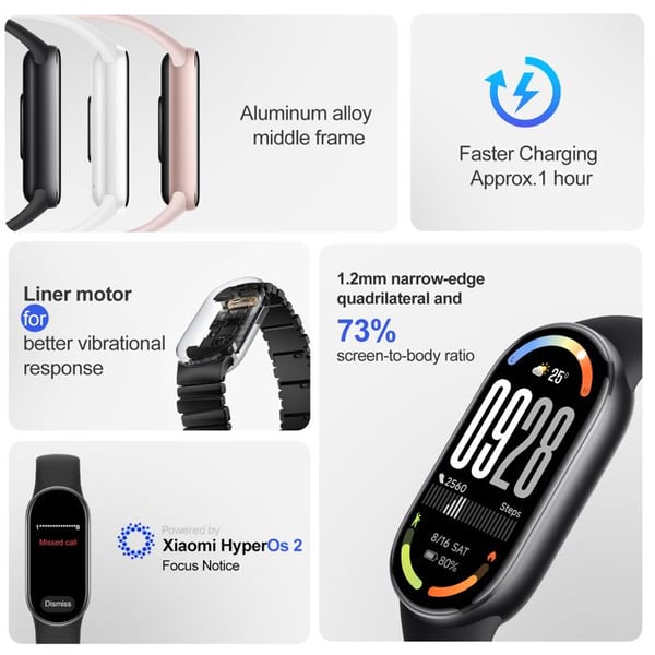 Xiaomi Smart Band 10 — Smartklocka AMOLED 1,72" Svart, 21 dagars batteritid, 5 ATM