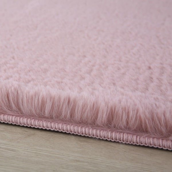 Ayyildiz Modern design matta Ros 80 x 250 cm lång lugg, Enfärgad, för Vardagsrum, Baksida i bomull