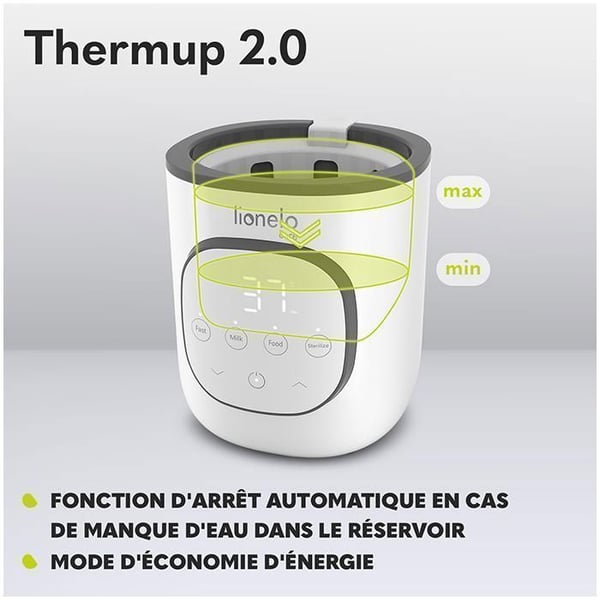 Chauffe-Biberon 5i1 LIONELO Thermup 2.0 - Sterilisering - Opvarmning - Optøning