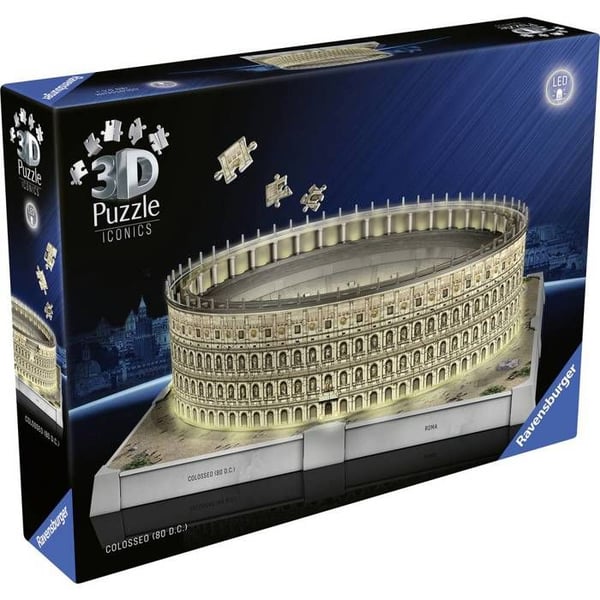 3D Palapeli - RAVENSBURGER - Colosseum Rooma - LED-valolla - Arkkitehtuuri & Monumentti - Itse koottava