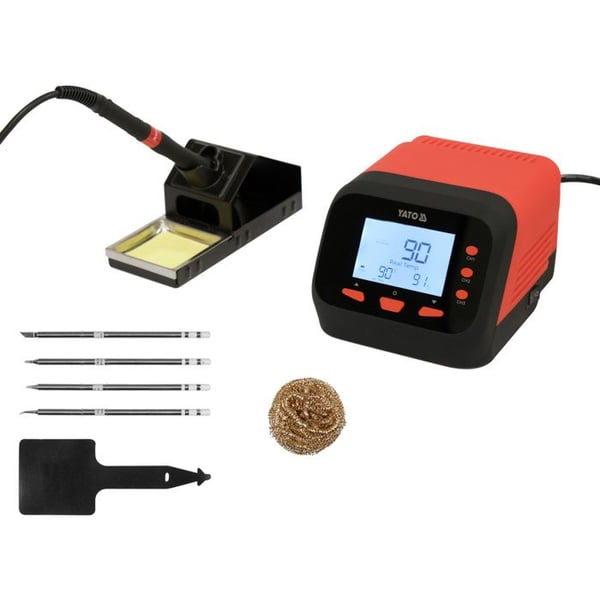 Digital lödstation - Yato - 75W - LCD-skärm - Temperatur 90-480°C - Uppvärmningstid 6 s - Automatisk viloläge