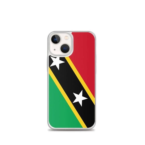 Telefonfodral - PIXELFORMA - iPhone 13 mini - Flagga Saint Kitts och Nevis - Mjuk - Transparent