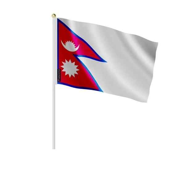 Mini flagga av Nepal – 30 x 45 cm – Att hålla i handen – Polyester – 1 styck – Pixelforma