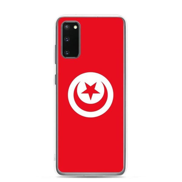Mobilskal – Tunisien flagga – Kompatibel med Samsung Galaxy S20 Plus – Svalt fodral – Slitstarkt och stöttåligt – Pixelforma