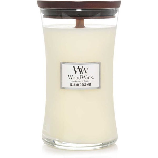 Store Stearinlys - Hvid Glas - WoodWick - 93115E