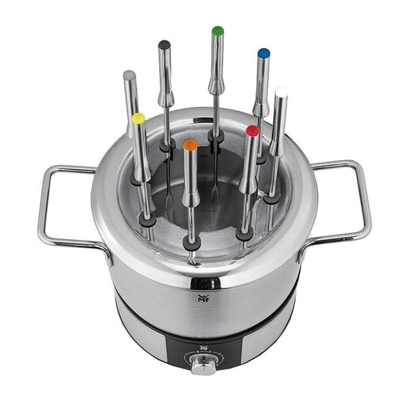 WMF 415130011 - LONO - Fondueapparat til 8 personer, med gryde og 8 gaffel i rustfrit stål