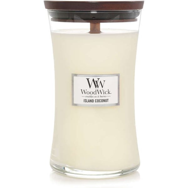 Store Stearinlys - Hvid Glas - WoodWick - 93115E