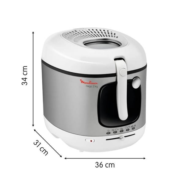 Moulinex Elektrisk fritös, 2 kg, Justerbar termostat, Kolfilter AM480070