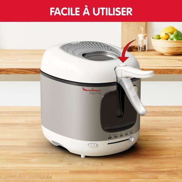 Moulinex Elektrisk fritös, 2 kg, Justerbar termostat, Kolfilter AM480070