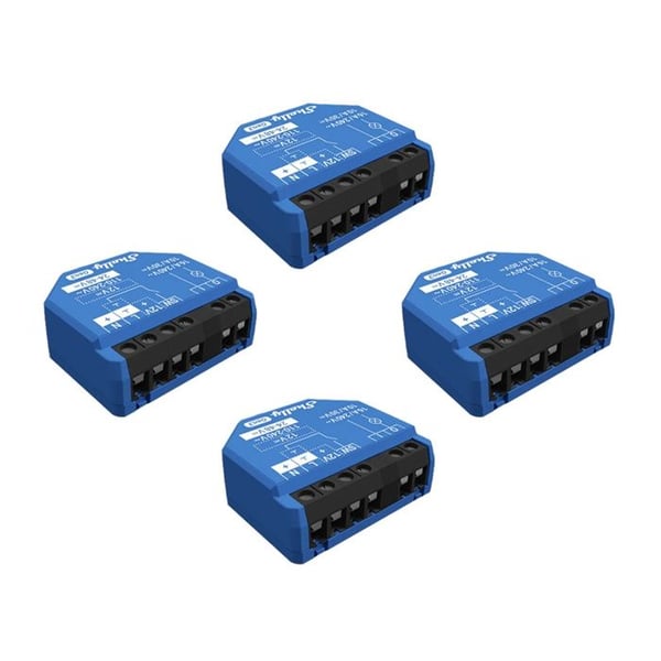 Domotiska kontroller - Shelly - 1 Gen3 - Paket med 4 - Wi-Fi och Bluetooth - Belysningsautomation