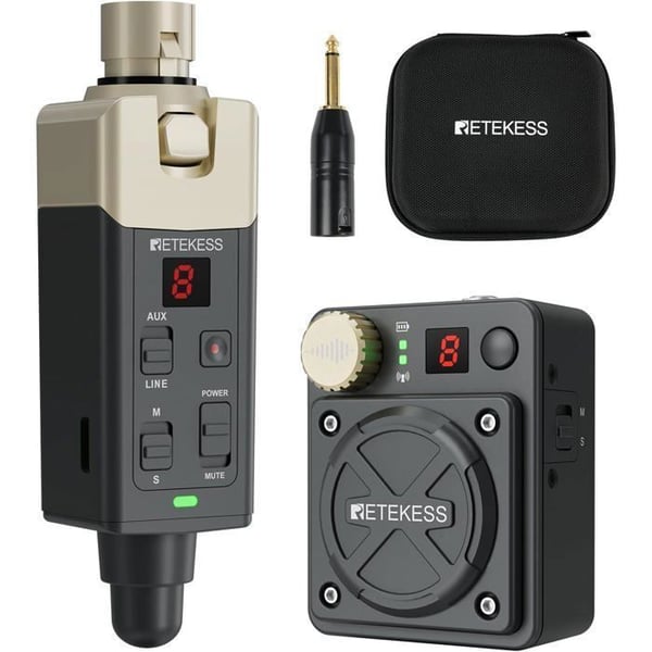 Retekess TA101 Hörlursystem In-Ear, Trådlöst In-Ear Monitor System, 30m, Oberoende Kommunikation 8 Kanaler, Stereo