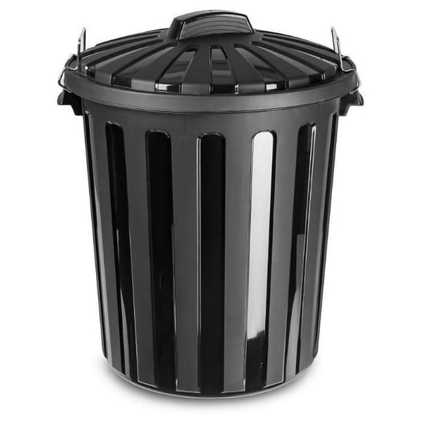 Plastique Forte SOPPRÄNGNING CITY Papperskorg 51 l SVART med lock
