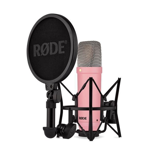Kondensatormikrofon - RØDE - NT1 Signature Series - Rosa - Låg brus - Inkluderade tillbehör Kondensatormikrofon - RØDE - NT1 Signature Series - Rosa - Låg brus - Inkluderade tillbehör