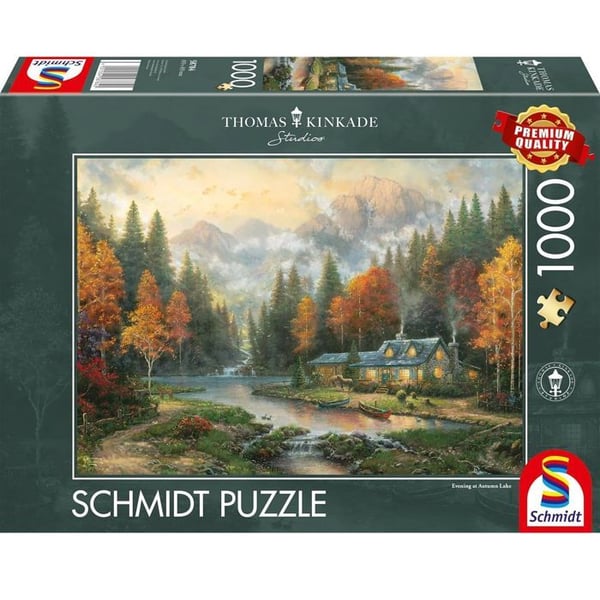 Pussel - SCHMIDT SPIELE - Höstkväll vid sjön - 1000 bitar - 69,3 x 49,3 cm - Thomas Kinkade