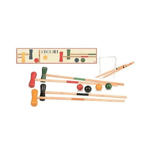 Egmont Toys krocketspel i trä - 77 x 15 x 8 cm - För barn från 5 år och uppåt - Flerfärgad